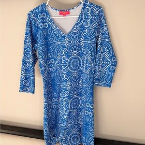 Kaeli Smith Vibrant Blue and White Dress